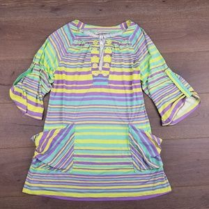 Nanette Lepore Swim Stripped Coverup Womens Large